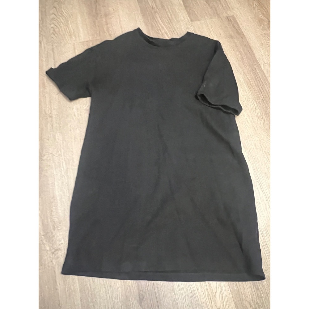 Zara Trafaluc Womens Black Short Sleeve Crew Neck T-Shirt Mini Dress Size S